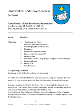 GV Protokoll 2016 - und Gewerbeverein Safenwil