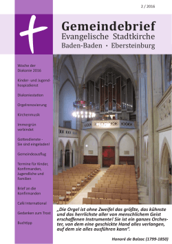 Gemeindebrief - Evangelische Stadtkirche Baden