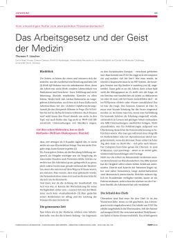 Das Arbeitsgesetz und der Geist der Medizin