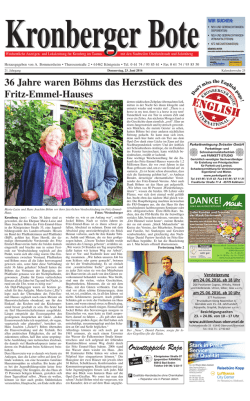 36 Jahre waren Böhms das Herzstück des Fritz-Emmel