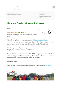 RGV im Fußballfieber - Rainbow Garden Village