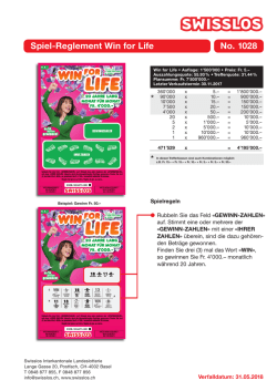 Spiel-Reglement Win for Life No. 1028