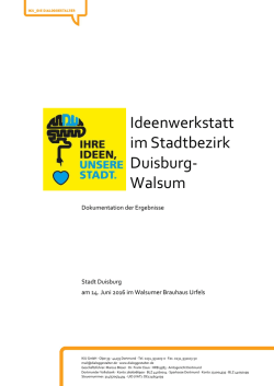 Ideenwerkstatt - Ideen f&uuml;r Duisburg