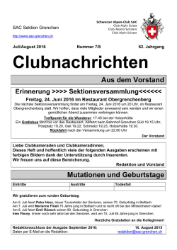 Juli/August - SAC Sektion Grenchen