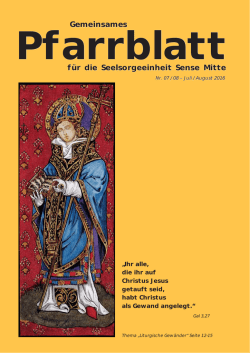 Pfarrblatt - Juli/August - Seelsorgeeinheit Sense Mitte