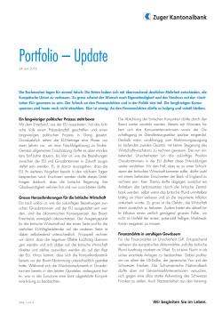 Portfolio – Update - Zuger Kantonalbank