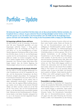 Portfolio – Update - Zuger Kantonalbank