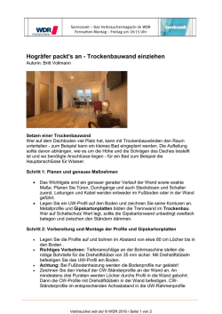 Hogr&auml;fer packt`s an - Trockenbauwand einziehen