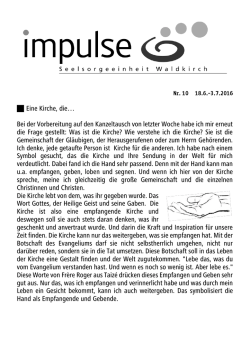 Eine Kirche, die&hellip; - Seelsorgeeinheit Waldkirch