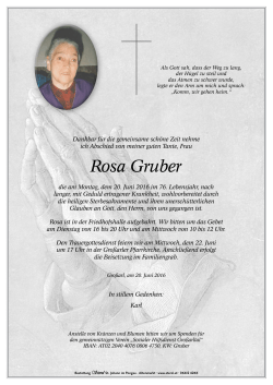 Rosa Gruber - Bestattung Sterzl