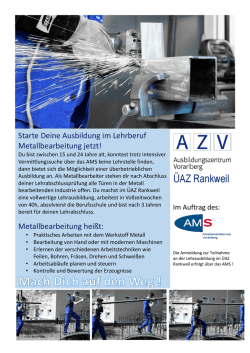 Informationsflyer ÜAZ Rankweil - Ausbildungszentrum Vorarlberg