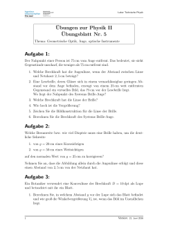 Übungen zur Physik II Übungsblatt Nr. 5 Aufgabe 1