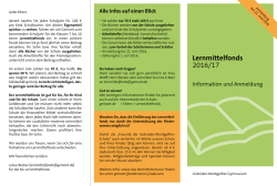 Informationen und Anmeldung zum Lernmittelfonds