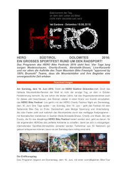 hero s&uuml;dtirol dolomites 2016: ein grosses sportfest rund um den