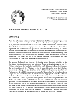 Resumé WS1516_aktuell - Initiative der kritischen Ökonomik Uni