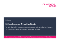 Zollseminare von All for One Steeb.