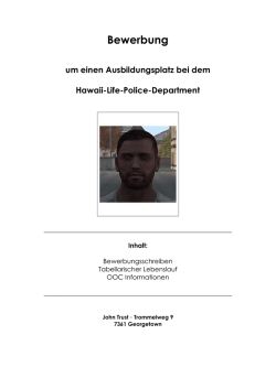 Bewerbung - Hawaii Life Forum
