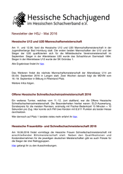 Newsletter mai - Hessische Schachjugend
