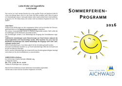 diesj&auml;hrige Sommerferienprogramm