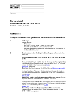 Session vom 20. und 21. Juni 2016