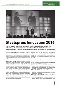 Staatspreis Innovation 2016