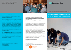 Infoflyer Talent-School 2016 - Fraunhofer