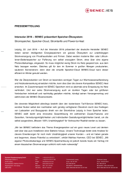 PRESSEMITTEILUNG Intersolar 2016 – SENEC