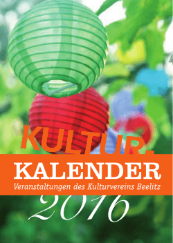 Programm des Beelitzer Kulturvereins 2016 - PDF