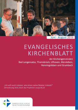 Ev. Kirchenblatt - Evangelischer Kirchenkreis Mühlhausen