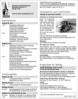 Zum Anzeiger - Evangelisch-reformierte Kirchgemeinde