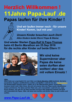 Herzlich Willkommen - Papa-Lauf