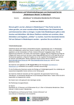 Informationen und Teilnahmebedingungen