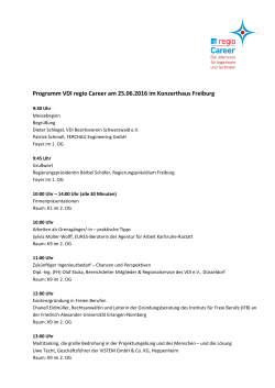Programm VDI regio Career am 25.06.2016 im Konzerthaus Freiburg