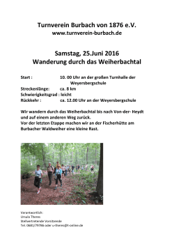 Wanderung durch das Weyerbachtal 25. Juni 2016