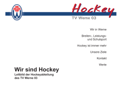 Unser Leitbild - Hockey: Herzlich Willkommen!