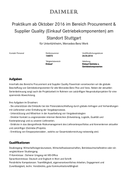 Einkauf Getriebekomponenten
