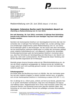 Gunzgen: Intensive Suche nach Vermisstem dauert an