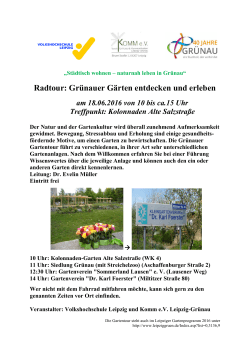 Radtour: Grünauer Gärten entdecken und erleben