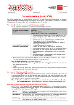Sicherheitsdatenblatt (SDB) - Kantonale Fachstellen für Chemikalien