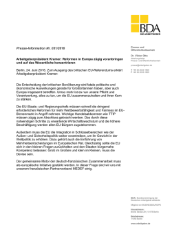 Presse-Information Nr. 031/2016