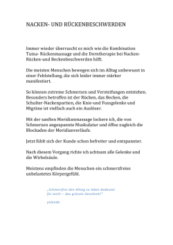 Info Nacken- und R&uuml;ckenbeschwerden