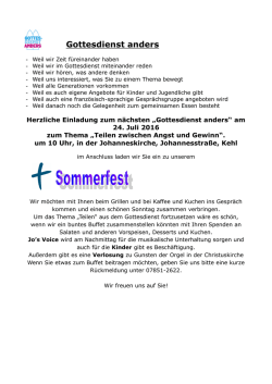 Gottesdienst anders - evangelisch-in-kehl
