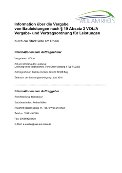 Information über die Vergabe von Bauleistungen