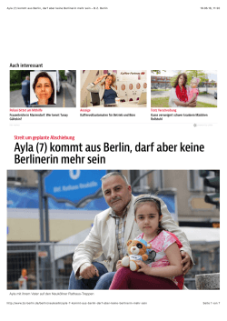 Ayla (7) kommt aus Berlin, darf aber keine Berlinerin mehr sein