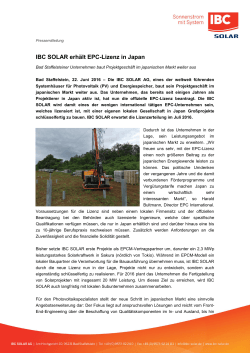 Pressemitteilung IBC SOLAR-DE