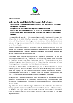 Unitymedia baut Netz in Dormagen