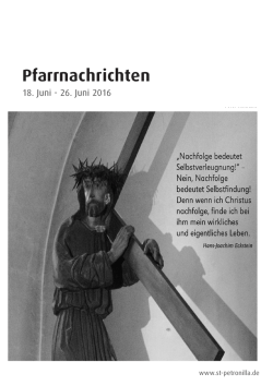 Pfarrnachrichten vom 18.