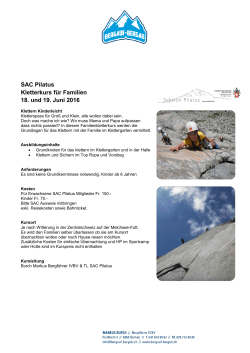 SAC Pilatus Kletterkurs für Familien 18. und 19. Juni 2016