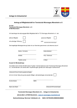 Mitgliedsantrag - TC Wonnegau Monsheim