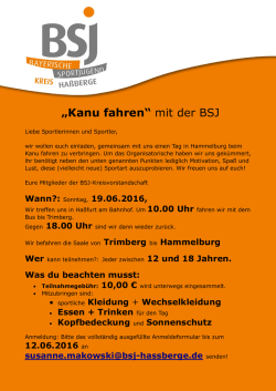 „Kanu fahren“ mit der BSJ
